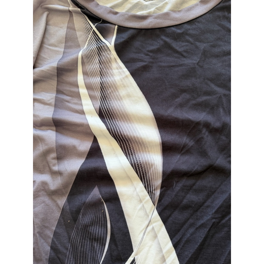 Women's Long Sleeve Tee XL Gray Black Abstract - Picture 2 of 5